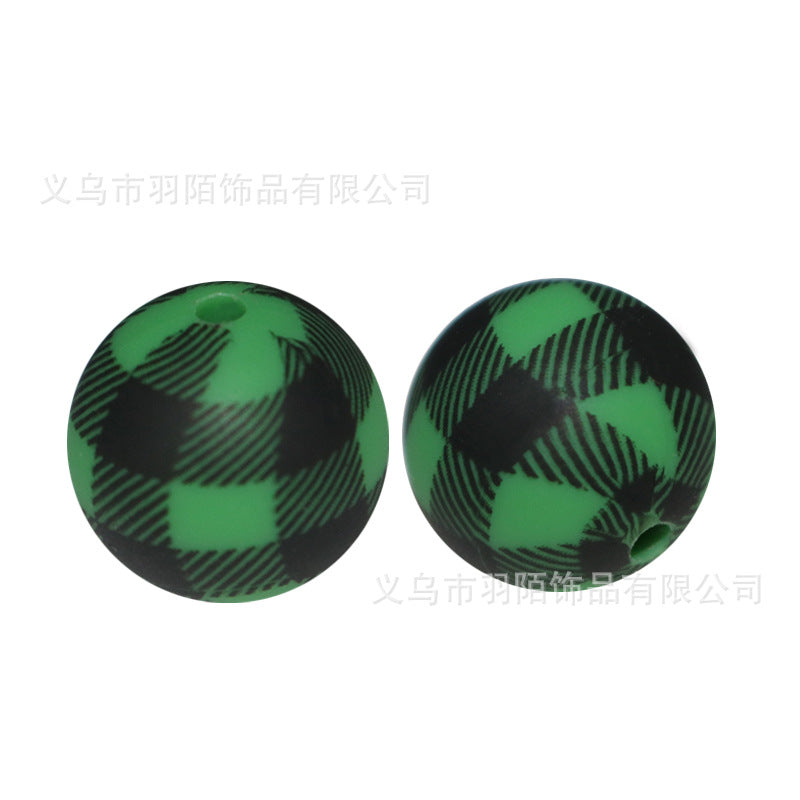 Wholesale 10PCS 15mm Watermark Silicone Color Lattice Beads